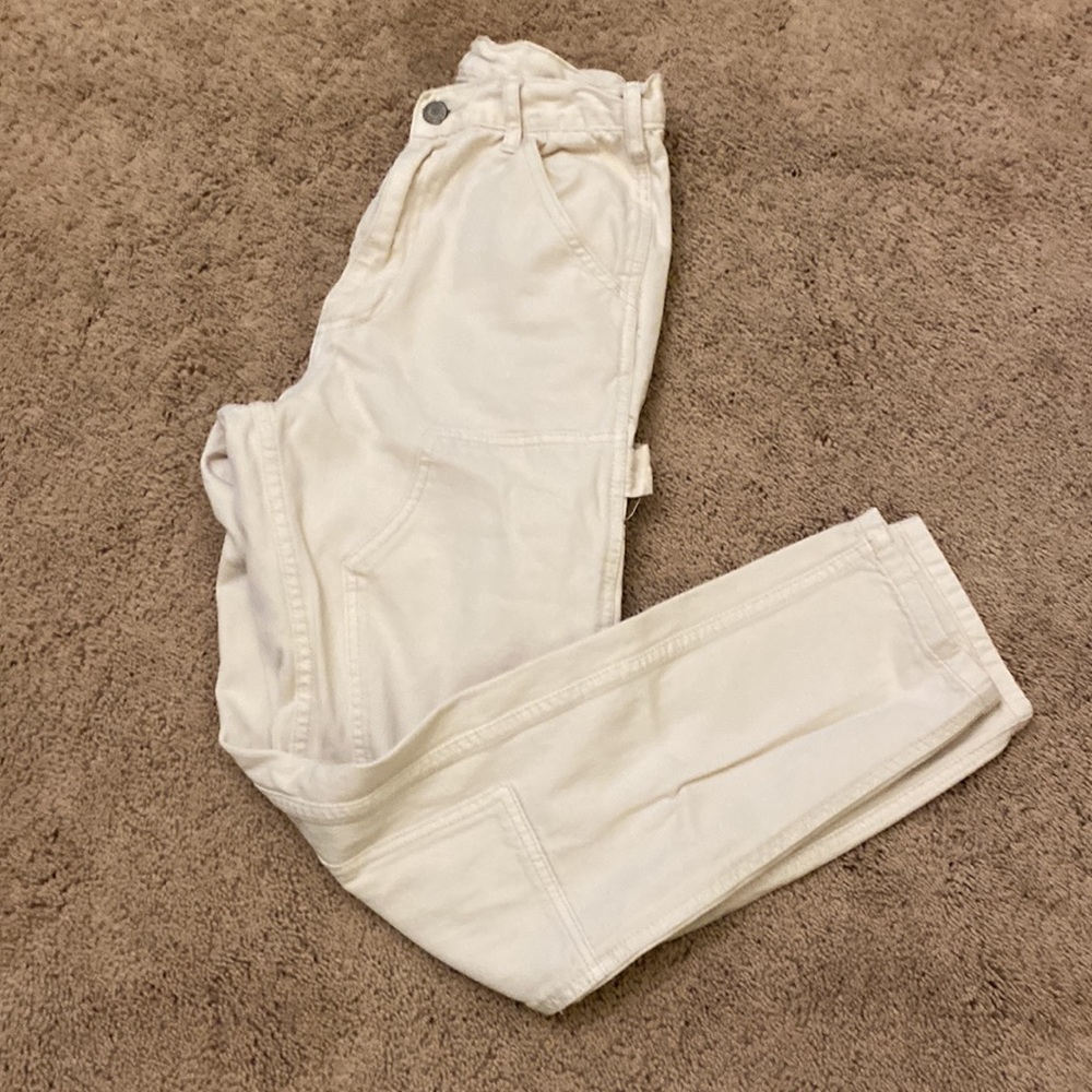 High waisted cargo jeans
